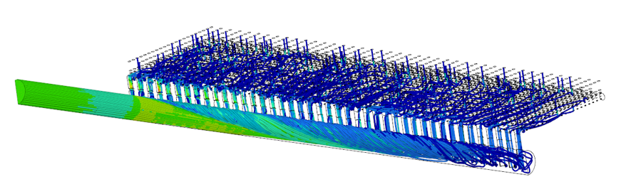 Vortex at the manifold outlet